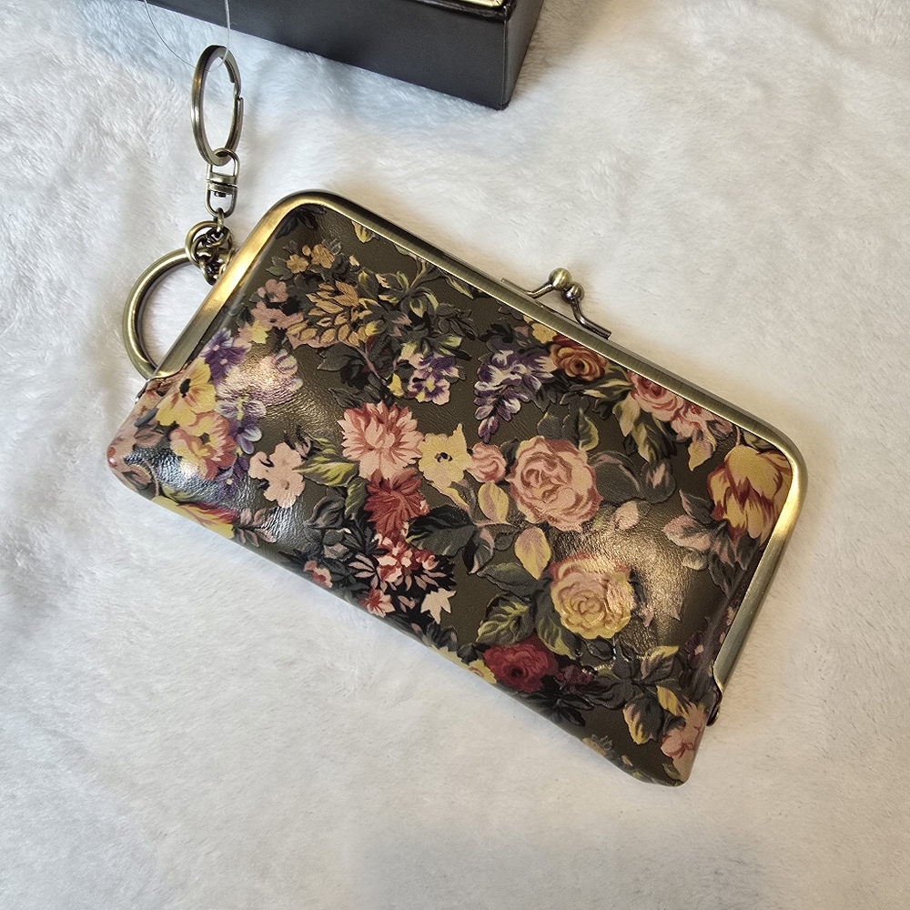 NWT Patricia Nash LORELLA Frame Coin Purse with Key Fob English Country Kisslock